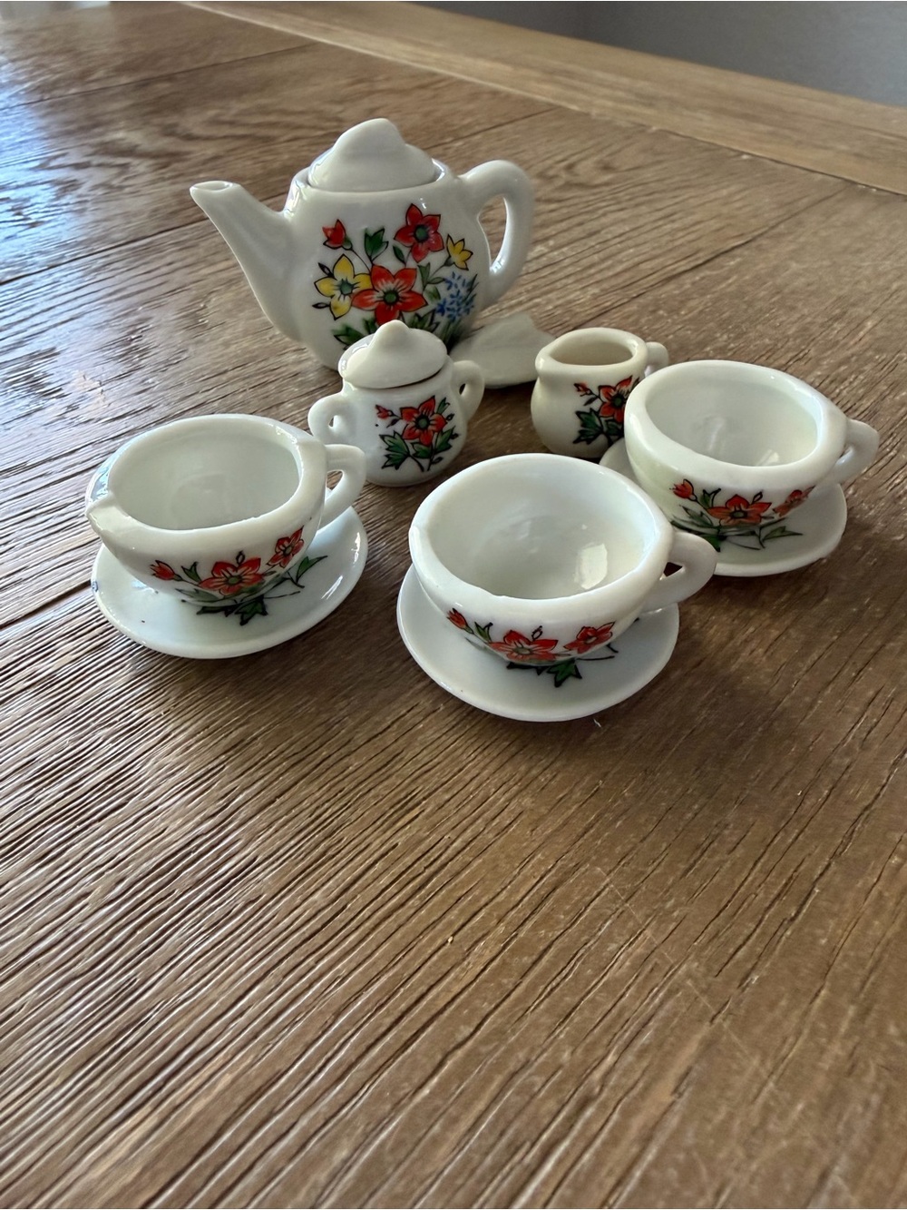 Vintage Miniature Porcelain Tea Set Made in Japan, Floral Pattern, 12 piece, EUC - Picture 12 of 14